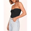 image:imageANRABESS Tube Tops for Women Strapless Twist Knot Corset Rib Knit Slim Fit Medium Stretch Sexy Tank for PartyampGoing OutBlack