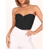 image:imageANRABESS Tube Tops for Women Strapless Twist Knot Corset Rib Knit Slim Fit Medium Stretch Sexy Tank for PartyampGoing OutBlack
