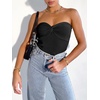 image:imageANRABESS Tube Tops for Women Strapless Twist Knot Corset Rib Knit Slim Fit Medium Stretch Sexy Tank for PartyampGoing OutBlack