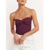 image:imageANRABESS Tube Tops for Women Strapless Twist Knot Corset Rib Knit Slim Fit Medium Stretch Sexy Tank for PartyampGoing OutBurgundy