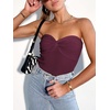 image:imageANRABESS Tube Tops for Women Strapless Twist Knot Corset Rib Knit Slim Fit Medium Stretch Sexy Tank for PartyampGoing OutBurgundy