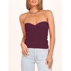 image:imageANRABESS Tube Tops for Women Strapless Twist Knot Corset Rib Knit Slim Fit Medium Stretch Sexy Tank for PartyampGoing OutBurgundy