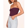 image:imageANRABESS Tube Tops for Women Strapless Twist Knot Corset Rib Knit Slim Fit Medium Stretch Sexy Tank for PartyampGoing OutBurgundy