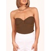 image:imageANRABESS Tube Tops for Women Strapless Twist Knot Corset Rib Knit Slim Fit Medium Stretch Sexy Tank for PartyampGoing OutCaramel