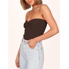 image:imageANRABESS Tube Tops for Women Strapless Twist Knot Corset Rib Knit Slim Fit Medium Stretch Sexy Tank for PartyampGoing OutCoffee
