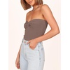 image:imageANRABESS Tube Tops for Women Strapless Twist Knot Corset Rib Knit Slim Fit Medium Stretch Sexy Tank for PartyampGoing OutDeep Khaki