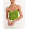 image:imageANRABESS Tube Tops for Women Strapless Twist Knot Corset Rib Knit Slim Fit Medium Stretch Sexy Tank for PartyampGoing OutGreen