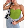 image:imageANRABESS Tube Tops for Women Strapless Twist Knot Corset Rib Knit Slim Fit Medium Stretch Sexy Tank for PartyampGoing OutGreen