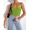 image:imageANRABESS Tube Tops for Women Strapless Twist Knot Corset Rib Knit Slim Fit Medium Stretch Sexy Tank for PartyampGoing OutGreen