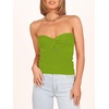 image:imageANRABESS Tube Tops for Women Strapless Twist Knot Corset Rib Knit Slim Fit Medium Stretch Sexy Tank for PartyampGoing OutGreen