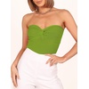 image:imageANRABESS Tube Tops for Women Strapless Twist Knot Corset Rib Knit Slim Fit Medium Stretch Sexy Tank for PartyampGoing OutGreen