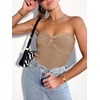 image:imageANRABESS Tube Tops for Women Strapless Twist Knot Corset Rib Knit Slim Fit Medium Stretch Sexy Tank for PartyampGoing OutKhaki