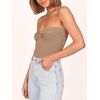 image:imageANRABESS Tube Tops for Women Strapless Twist Knot Corset Rib Knit Slim Fit Medium Stretch Sexy Tank for PartyampGoing OutKhaki