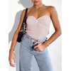 image:imageANRABESS Tube Tops for Women Strapless Twist Knot Corset Rib Knit Slim Fit Medium Stretch Sexy Tank for PartyampGoing OutPink