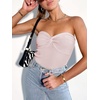 image:imageANRABESS Tube Tops for Women Strapless Twist Knot Corset Rib Knit Slim Fit Medium Stretch Sexy Tank for PartyampGoing OutPink