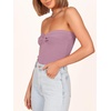 image:imageANRABESS Tube Tops for Women Strapless Twist Knot Corset Rib Knit Slim Fit Medium Stretch Sexy Tank for PartyampGoing OutPurple