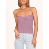 image:imageANRABESS Tube Tops for Women Strapless Twist Knot Corset Rib Knit Slim Fit Medium Stretch Sexy Tank for PartyampGoing OutPurple