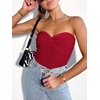 image:imageANRABESS Tube Tops for Women Strapless Twist Knot Corset Rib Knit Slim Fit Medium Stretch Sexy Tank for PartyampGoing OutRed