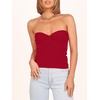 image:imageANRABESS Tube Tops for Women Strapless Twist Knot Corset Rib Knit Slim Fit Medium Stretch Sexy Tank for PartyampGoing OutRed