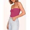 image:imageANRABESS Tube Tops for Women Strapless Twist Knot Corset Rib Knit Slim Fit Medium Stretch Sexy Tank for PartyampGoing OutRose