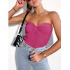 image:imageANRABESS Tube Tops for Women Strapless Twist Knot Corset Rib Knit Slim Fit Medium Stretch Sexy Tank for PartyampGoing OutRose
