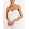 image:imageANRABESS Tube Tops for Women Strapless Twist Knot Corset Rib Knit Slim Fit Medium Stretch Sexy Tank for PartyampGoing OutWhite