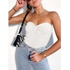 image:imageANRABESS Tube Tops for Women Strapless Twist Knot Corset Rib Knit Slim Fit Medium Stretch Sexy Tank for PartyampGoing OutWhite