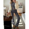 image:imageANRABESS Women 2 Piece Lounge SetCrop Top amp Fold Over Flare Pants Soft Stretch Fabric Matching Outfit for Yoga Casual WearDeep Grey