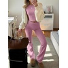 image:imageANRABESS Women 2 Piece Lounge SetCrop Top amp Fold Over Flare Pants Soft Stretch Fabric Matching Outfit for Yoga Casual WearPink