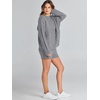 image:imageANRABESS Women 2 Piece Outfits Sweater Lounge Loungewear Sets 2026 Winter Cable Knit Oversized Sweaters Shorts Matching SetsSilver Grey