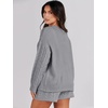 image:imageANRABESS Women 2 Piece Outfits Sweater Lounge Loungewear Sets 2026 Winter Cable Knit Oversized Sweaters Shorts Matching SetsSilver Grey