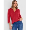 image:imageANRABESS Women 34 Length Sleeve Henley Tops V Neck Business Casual Work T Shirts Cute Travel Shirt 2026 Spring Trendy OutfitRed