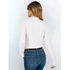 image:imageANRABESS Women Lettuce Trim Mock Neck Long Sleeve Ribbed Top  Knit Slim Fit Shirts Soft Lightweight Basic Tees Work Going Out Layering Tshirts Casual Fall Winter Clothes for Daily WearWhite