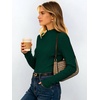 image:imageANRABESS Women Lettuce Trim Mock Neck Long Sleeve Ribbed Top  Knit Slim Fit Shirts Soft Lightweight Basic Tees Work Going Out Layering Tshirts Casual Fall Winter Clothes for Daily WearGreen