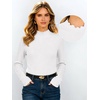 image:imageANRABESS Women Lettuce Trim Mock Neck Long Sleeve Ribbed Top  Knit Slim Fit Shirts Soft Lightweight Basic Tees Work Going Out Layering Tshirts Casual Fall Winter Clothes for Daily WearWhite