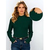 image:imageANRABESS Women Lettuce Trim Mock Neck Long Sleeve Ribbed Top  Knit Slim Fit Shirts Soft Lightweight Basic Tees Work Going Out Layering Tshirts Casual Fall Winter Clothes for Daily WearGreen