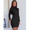 image:imageANRABESS Women Long Sleeve Mock Neck Bodycon Mini Dress 2026 Fall Ribbed Slim Fit Pencil Cocktail Club Night DressesBlack