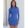 image:imageANRABESS Women Long Sleeve Mock Neck Bodycon Mini Dress 2026 Fall Ribbed Slim Fit Pencil Cocktail Club Night DressesBlue