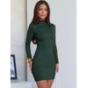 image:imageANRABESS Women Long Sleeve Mock Neck Bodycon Mini Dress 2026 Fall Ribbed Slim Fit Pencil Cocktail Club Night DressesDeep Green