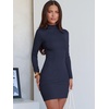image:imageANRABESS Women Long Sleeve Mock Neck Bodycon Mini Dress 2026 Fall Ribbed Slim Fit Pencil Cocktail Club Night DressesNavy Blue