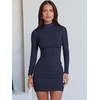 image:imageANRABESS Women Long Sleeve Mock Neck Bodycon Mini Dress 2026 Fall Ribbed Slim Fit Pencil Cocktail Club Night DressesNavy Blue