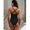 image:imageANRABESS Women One Piece Swimsuits Tummy Control Slimming Bathing Suit Push Up V Neck Swimwear 2026 Beach Vacation ClothesBlack