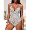 image:imageANRABESS Women One Piece Swimsuits Tummy Control Slimming Bathing Suit Push Up V Neck Swimwear 2026 Beach Vacation ClothesFloral Print