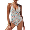 image:imageANRABESS Women One Piece Swimsuits Tummy Control Slimming Bathing Suit Push Up V Neck Swimwear 2026 Beach Vacation ClothesFloral Print