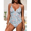 image:imageANRABESS Women One Piece Swimsuits Tummy Control Slimming Bathing Suit Push Up V Neck Swimwear 2026 Beach Vacation ClothesLight Blue Pink Floral
