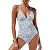image:imageANRABESS Women One Piece Swimsuits Tummy Control Slimming Bathing Suit Push Up V Neck Swimwear 2026 Beach Vacation ClothesLight Blue Pink Floral