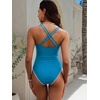 image:imageANRABESS Women One Piece Swimsuits Tummy Control Slimming Bathing Suit Push Up V Neck Swimwear 2026 Beach Vacation ClothesSky Blue
