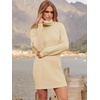 image:imageANRABESS Women Oversized Sweater Dress Turtleneck Batwing Long Sleeve Ribbed Knit Loose 2026 Fall Winter Casual Short DressApricot