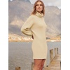 image:imageANRABESS Women Oversized Sweater Dress Turtleneck Batwing Long Sleeve Ribbed Knit Loose 2026 Fall Winter Casual Short DressApricot