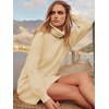 image:imageANRABESS Women Oversized Sweater Dress Turtleneck Batwing Long Sleeve Ribbed Knit Loose 2026 Fall Winter Casual Short DressApricot